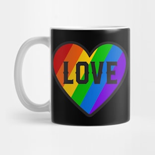 LGBTQ Pride Love Rainbow Heart Mug